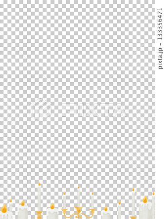 Watercolor style candle frame illustration 133356471