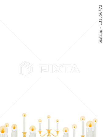 水彩風のキャンドルフレームのイラスト 水彩風のキャンドルフレームのイラスト 133356472