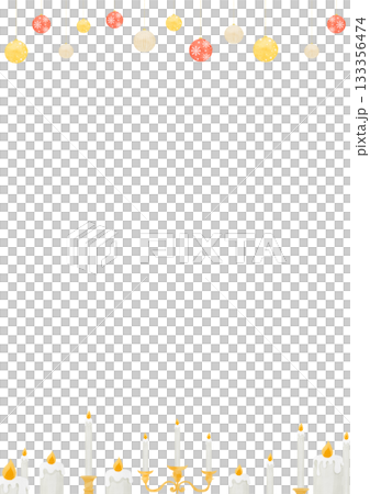 Watercolor style candle frame illustration 133356474