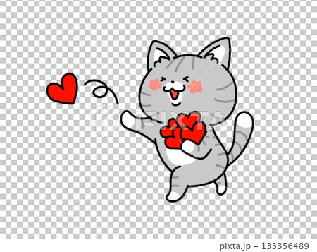 Full of love! A cute cat offering his heart Full of love! A cute cat offering his heart 133356489