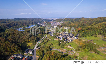 金沢市夕日寺町・東長江町周辺からのドローン空撮・海側 133356492