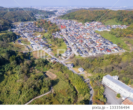 金沢市夕日寺町・東長江町周辺からのドローン空撮・海側 133356494