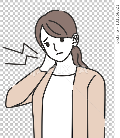 首の痛みに悩む女性 133356621