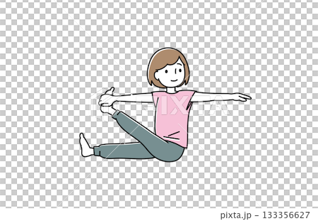 圖：一名女子抬起一條腿，擺出瑜珈姿勢 133356627