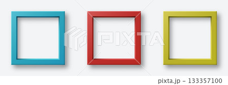 color frame square design with bright geometric shapes on a white wall showing soft shadow and empty center for modern art decor interior concept photography color frame square design with bright geometric shapes on a white wall showing soft shadow and empty center for modern art decor interior concept photography 133357100