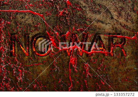 反戦のイメージ, NO WAR,血塗られた反戦の壁 133357272