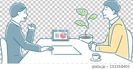 A business person explaining to a man 133358405