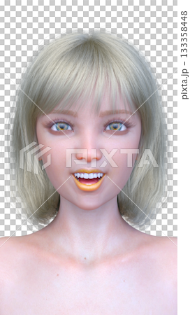 女性の顔アップ 133358448