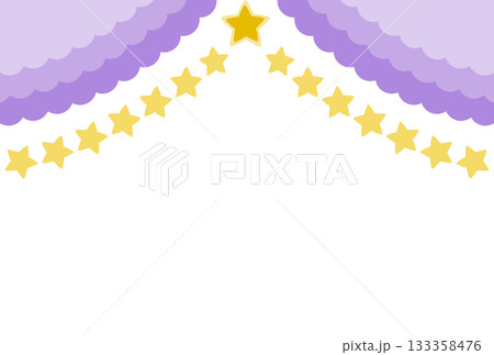 薄い紫色のフリルのカーテンと星 133358476