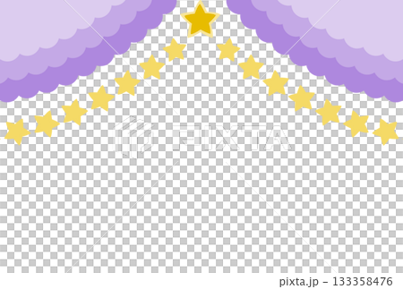 薄い紫色のフリルのカーテンと星 133358476