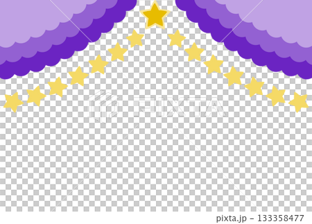 紫色のフリルのカーテンと星 133358477