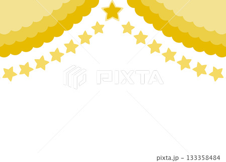 黄色のフリルのカーテンと星 黄色のフリルのカーテンと星 133358484