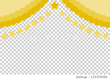 黄色のフリルのカーテンと星 黄色のフリルのカーテンと星 133358484