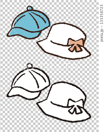 Hand-painted children's hats 133358723