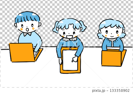 兒童在電腦和平板電腦上學習 兒童在電腦和平板電腦上學習 133358902