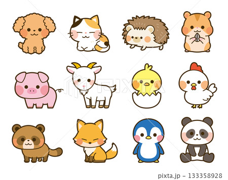 かわいい動物イラストセット2のイラスト素材 [133358928] - PIXTA