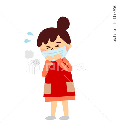 咳をする女性 133358950
