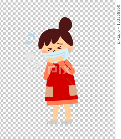 咳をする女性 133358950