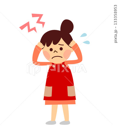 頭痛がする女性 133358953