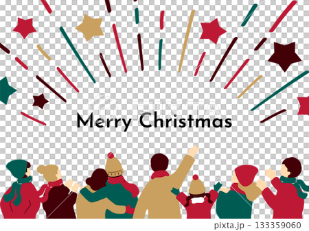 A large crowd of people celebrating Christmas A large crowd of people celebrating Christmas 133359060