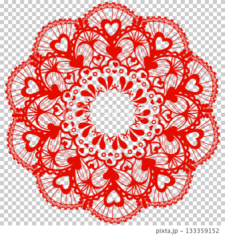 Red heart-patterned lace Red heart-patterned lace 133359152
