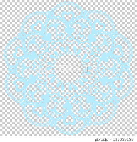 Light blue lace with heart patterns 133359159