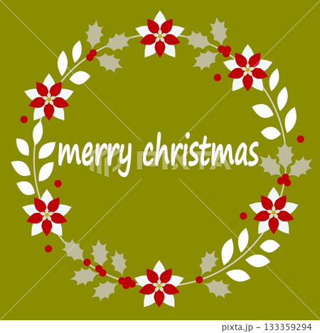 メリークリスマス　merry christmas　クリスマスリース　 133359294