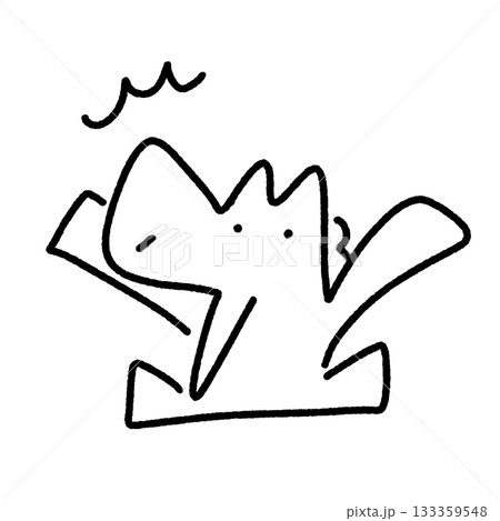 驚いて飛び上がる白馬キャラクター びっくり 衝撃的 驚いて飛び上がる白馬キャラクター びっくり 衝撃的 133359548
