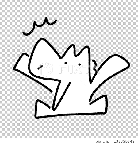 驚いて飛び上がる白馬キャラクター びっくり 衝撃的 驚いて飛び上がる白馬キャラクター びっくり 衝撃的 133359548