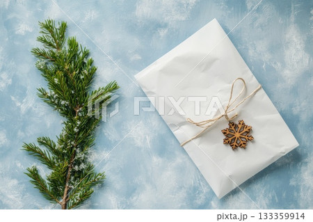 Theres a beautifully decorated Christmas tree with a gift. AI-generated content. Theres a beautifully decorated Christmas tree with a gift. AI-generated content. 133359914