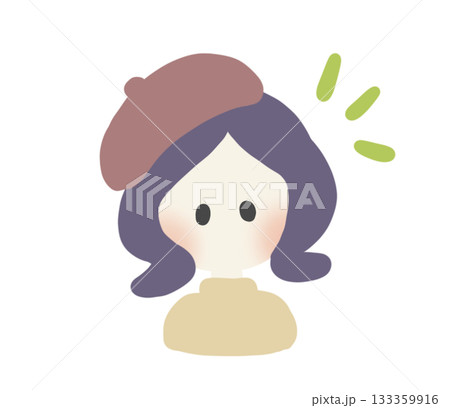ベレー帽をかぶった女の子 133359916