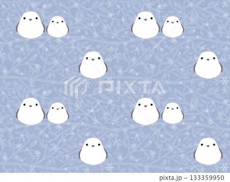 シマエナガのシームレスパターン　A-2' 133359950