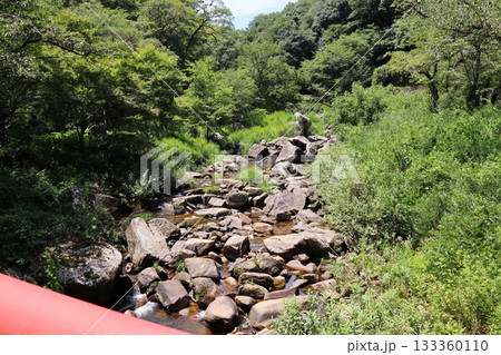 岡山県総社市槙谷　夏の豪渓　国指定名勝地 133360110