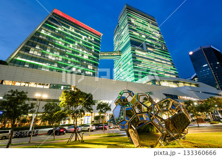 Modern building view of Chinatrust Commercial Bank (CTBC) Financial Park in Taipei, Taiwan. It houses the headquarters of CTBC Financial Holding. 133360666
