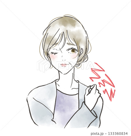肩こりに悩む更年期女性のイラスト 133360834