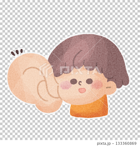 Illustrations for children with the message "Let's listen to a story" 133360869