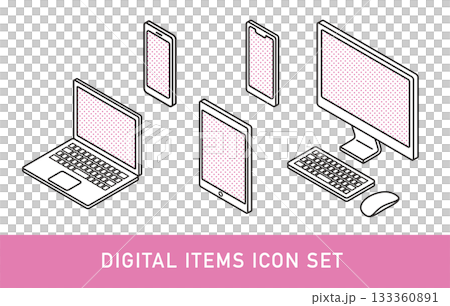 デジタルアイテムアイソメトリックイメージ 133360891