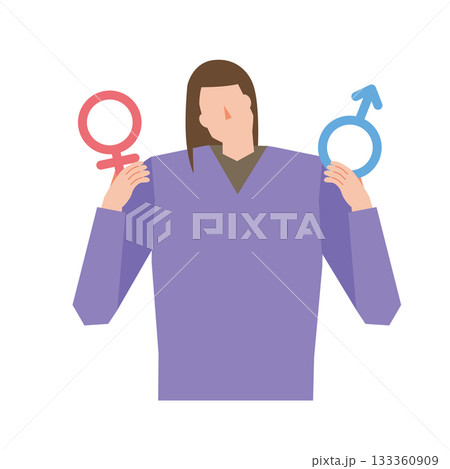 性別に悩みを持つ人物 性別に悩みを持つ人物 133360909