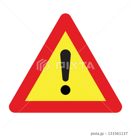 Caution alarm, danger sign, exclamation mark of warning attention icon 133361137