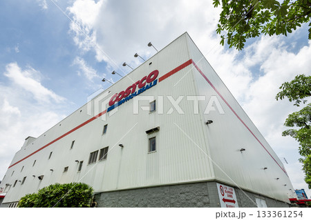 View of Costco wholesale storefront in Neihu of Taipei, Taiwan. Costco Wholesale Company is the largest membership warehouse club in the United States. 133361254