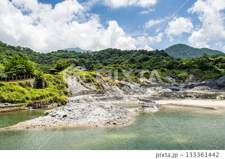 Beautiful view of Sulfur Valley Geothermal Scenic Area in Beitou of Taipei, Taiwan. Located within Yangmingshan National Park. 133361442
