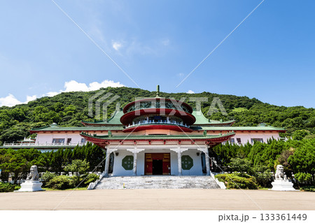 View of the Chung-Shan Building in Beitou of Taipei, Taiwan, is part of the Sun Yat-sen Memorial Hall complex, located in the Yangmingshan National Park. 133361449