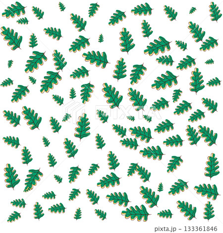 Seamless Oak Leaf Pattern - Green Botanical Vector Design Seamless Oak Leaf Pattern - Green Botanical Vector Design 133361846
