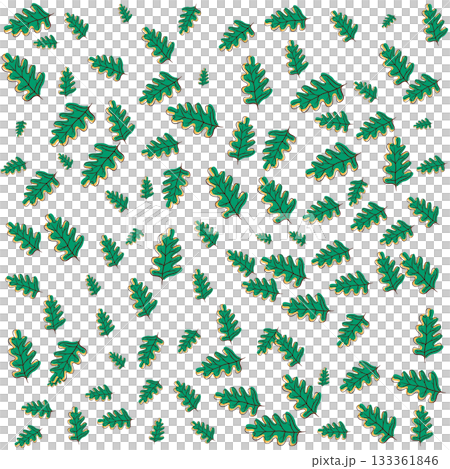 Seamless Oak Leaf Pattern - Green Botanical Vector Design Seamless Oak Leaf Pattern - Green Botanical Vector Design 133361846