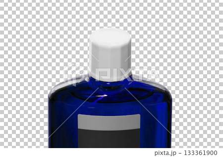 【切り抜き透過背景素材】スクリューキャップを閉めた育毛剤の青色半透明のボトル 【切り抜き透過背景素材】スクリューキャップを閉めた育毛剤の青色半透明のボトル 133361900