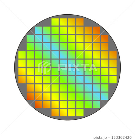 虹色に反射するシリコンウエハーのイラスト 133362420