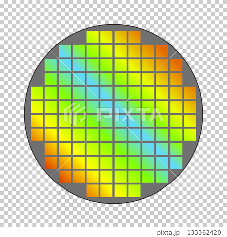 虹色に反射するシリコンウエハーのイラスト 133362420