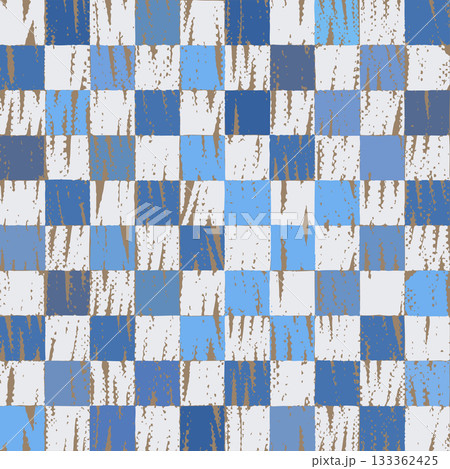 Distressed checkerboard pattern with white blue and powder blue squares with grunge vibe for ceramics and wallpapers Distressed checkerboard pattern with white blue and powder blue squares with grunge vibe for ceramics and wallpapers 133362425