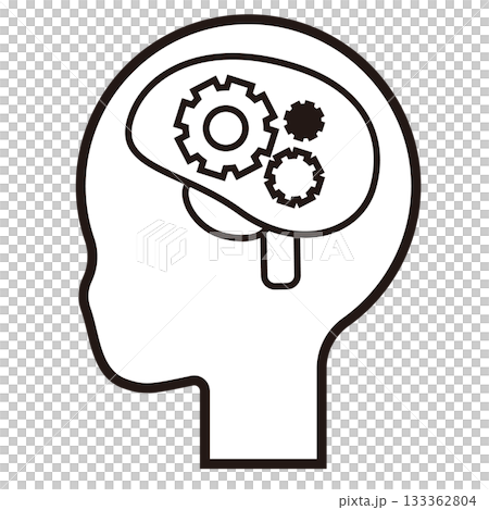 Monochrome icon illustration of artificial intelligence similar to the human brain Monochrome icon illustration of artificial intelligence similar to the human brain 133362804