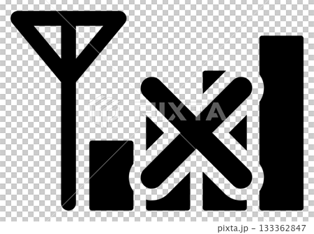 手機無訊號扁平圖標 133362847